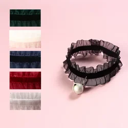 Elasticity Velvet Lace Pets Cat Collar with Bell Chihuahua Rabbit Necklace Bowtie Puppy Dogs Bells Collars Cats Accessories