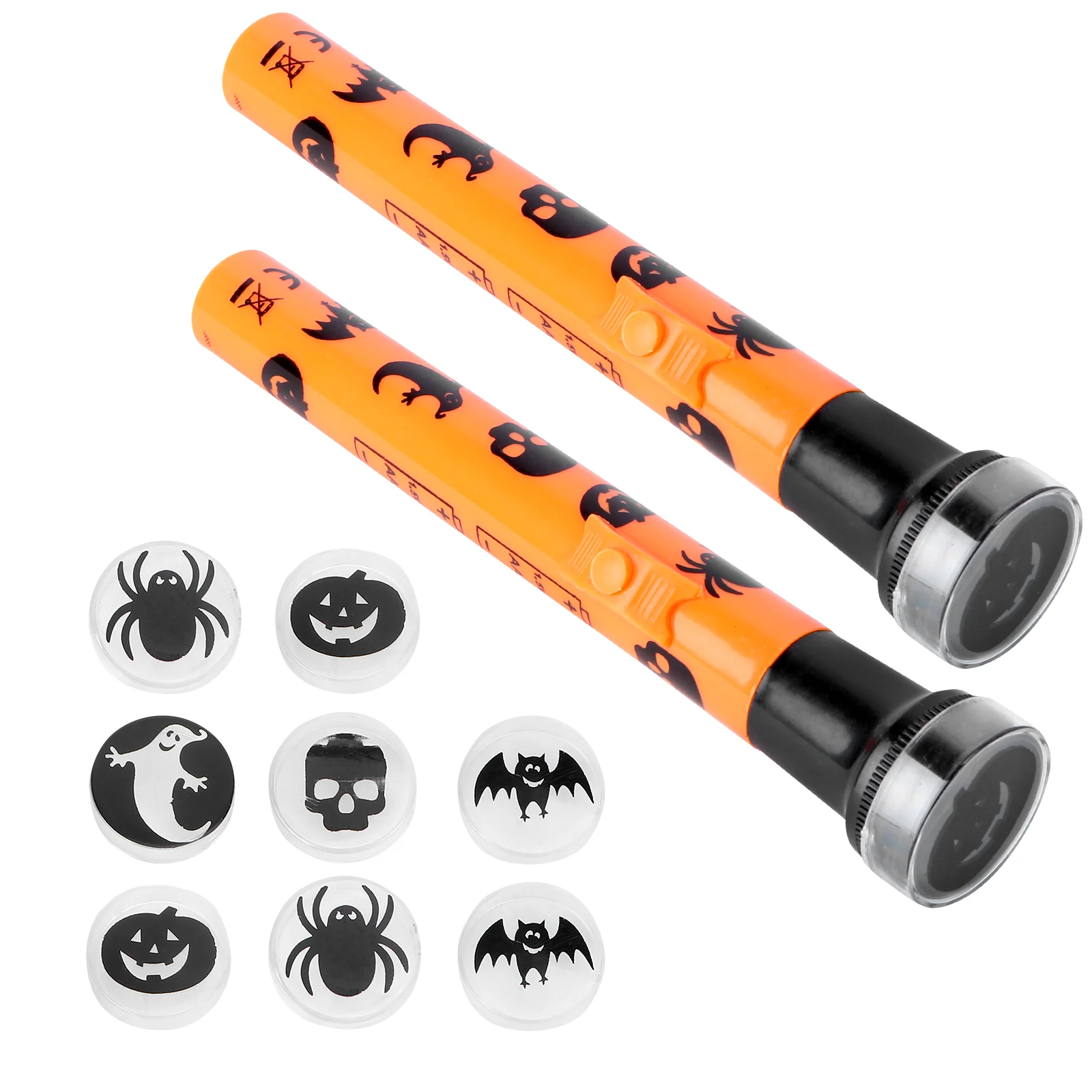 

2 Sets Flashlight Halloween Lamp Halloweenn Pumpkin Decoration Ghost Pattern Haunted House Projector Props