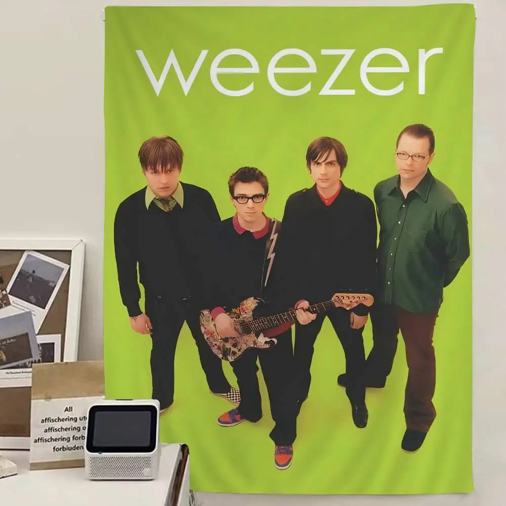 Weezer Music Band Anime Tapestry Hippie Flower Wall Carpets Dorm Decor Wall Hanging Home Decor