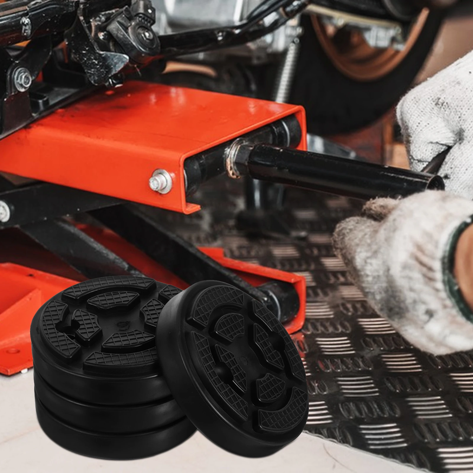 

4pcs Lift Rubber Pad Automotive Pads Two Post Car Rubbers Lifting Accessories Duty Durable Texture Cushion Compression