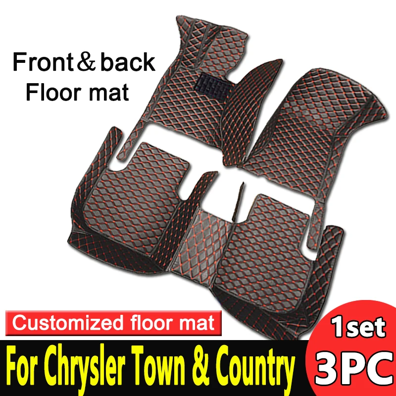 Car Floor Mat For Chrysler Town & Country 7 Seat 2013~2016 Waterproof Protection Pad Carro Rear Trunk Floor Mat Car Accessories