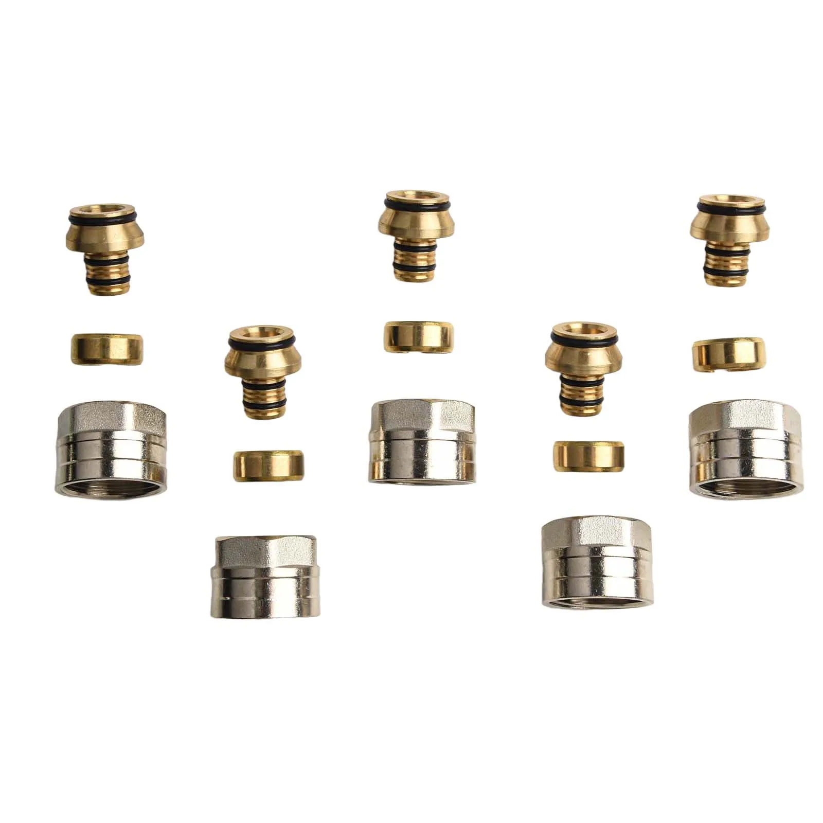 Underfloor Heating Manifolds Connectors Fitting 16mm 120 Set Nickel Plated Brass for Reliable Heating and Plumbing Connections