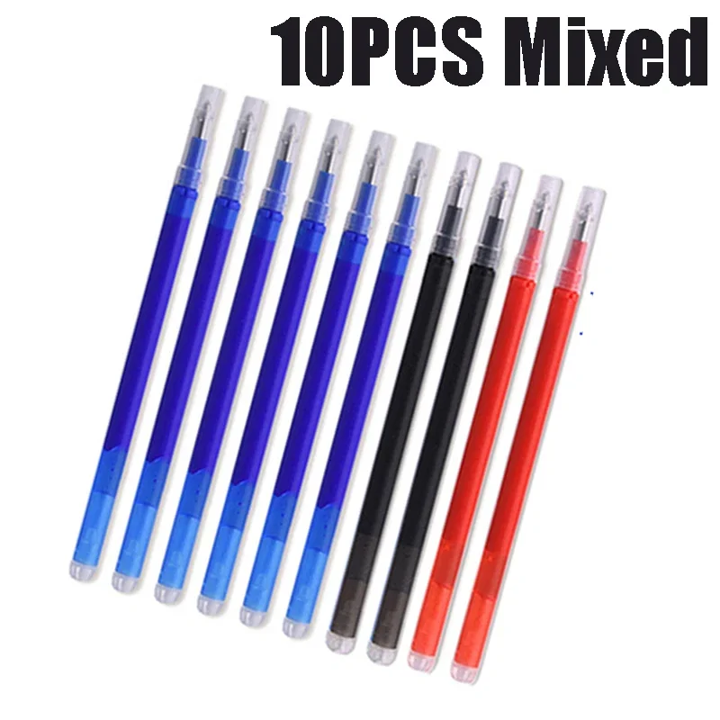 10 sztuk/partia 0.5/0.7mm o dużej pojemności zmazywalne wkłady Multicolor wymienne wkłady biurowe akcesoria do pisania szkolne artykuły papiernicze