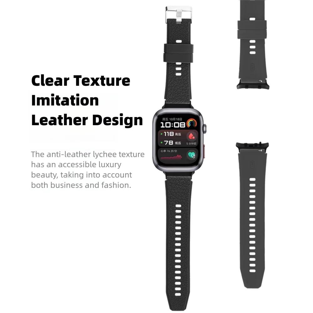 Leather Grain Watch Strap For Huawei Watch D2 Metal Buckle Quick Release Waterproof Silicone Sport Smartwatch Band For Men Women