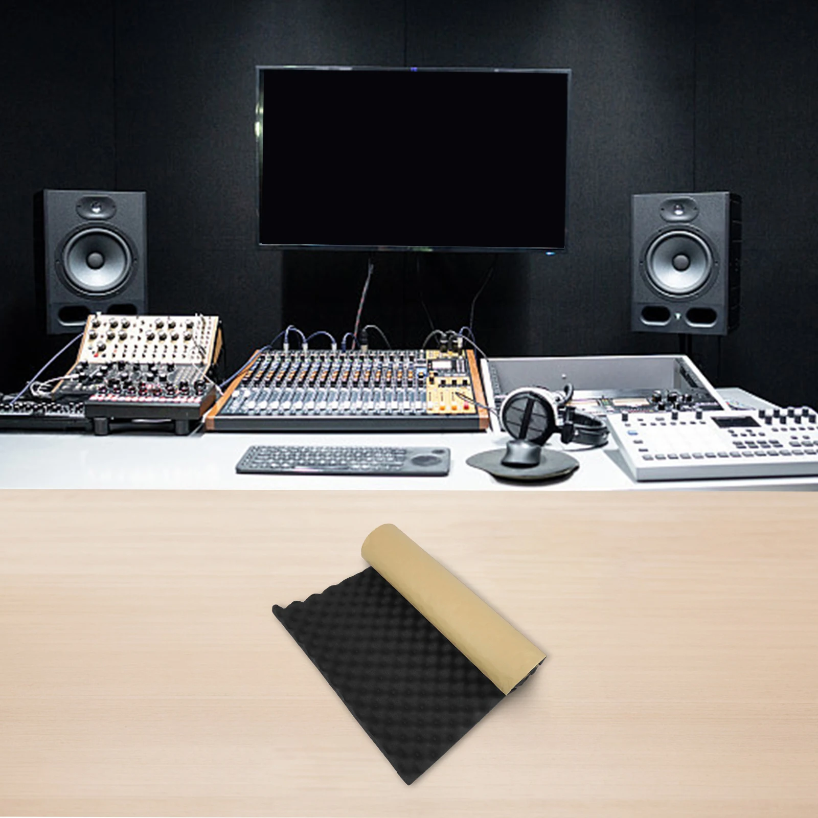 1pc Acoustic Foam Insulation Wall Car Studio Sound-proof Dampening Pad 100x50cm Foam Cotton Egg Crate Car Hood Sound Proof - Image 3