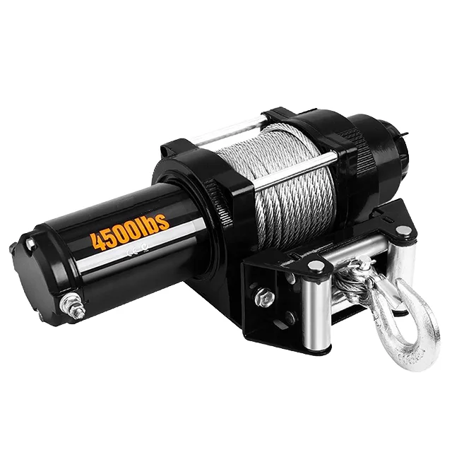 4x4 Off-Road Winch with 4000lbs Capacity Wireless Control 12V/24V Powerful Synthetic Rope Waterproof Durable Steel Wire Material