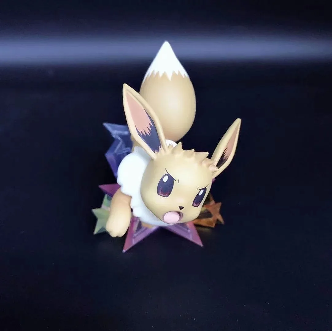 Anime Pokemon Gary Oak Green with Eievui Eevee PVC Action Figure Game Statue Collectible Model Kids Toys Doll Gifts 21cm