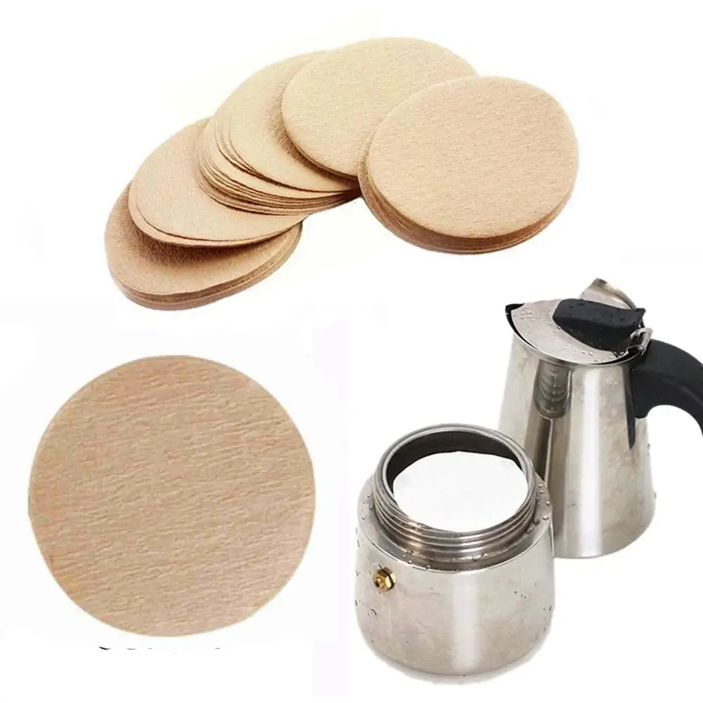 

Pack 100Pcs Moka Pot Dripper Kitchen Tools Coffee Filter Paper Coffee Maker Accessories Filtration Tool Cafe Strainer Paper