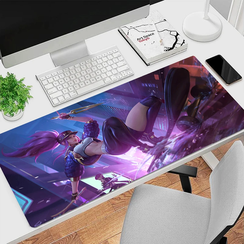 League Of Legends Akali New HD Mouse Pad Laptop Kawaii Gaming Accessories Keyboard Mousepad PC Anime Girl Desktop Mat XXL Carpet