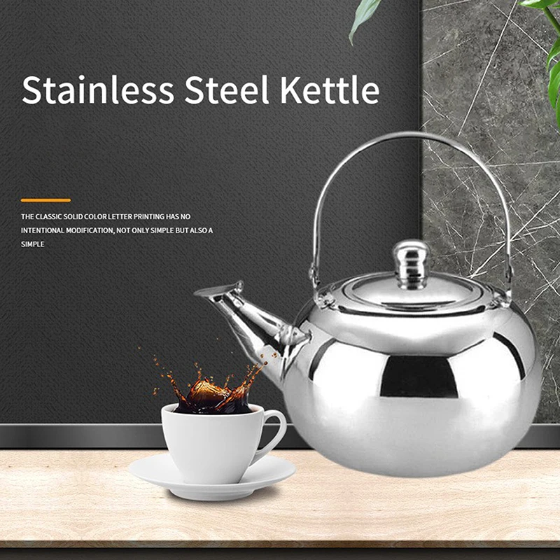 Stainless Steel Water Kettle Teapot With Infuser Filter Coffee Kettle Green Oolong Tea Jug Home Office Tea Coffee Tools Cookware