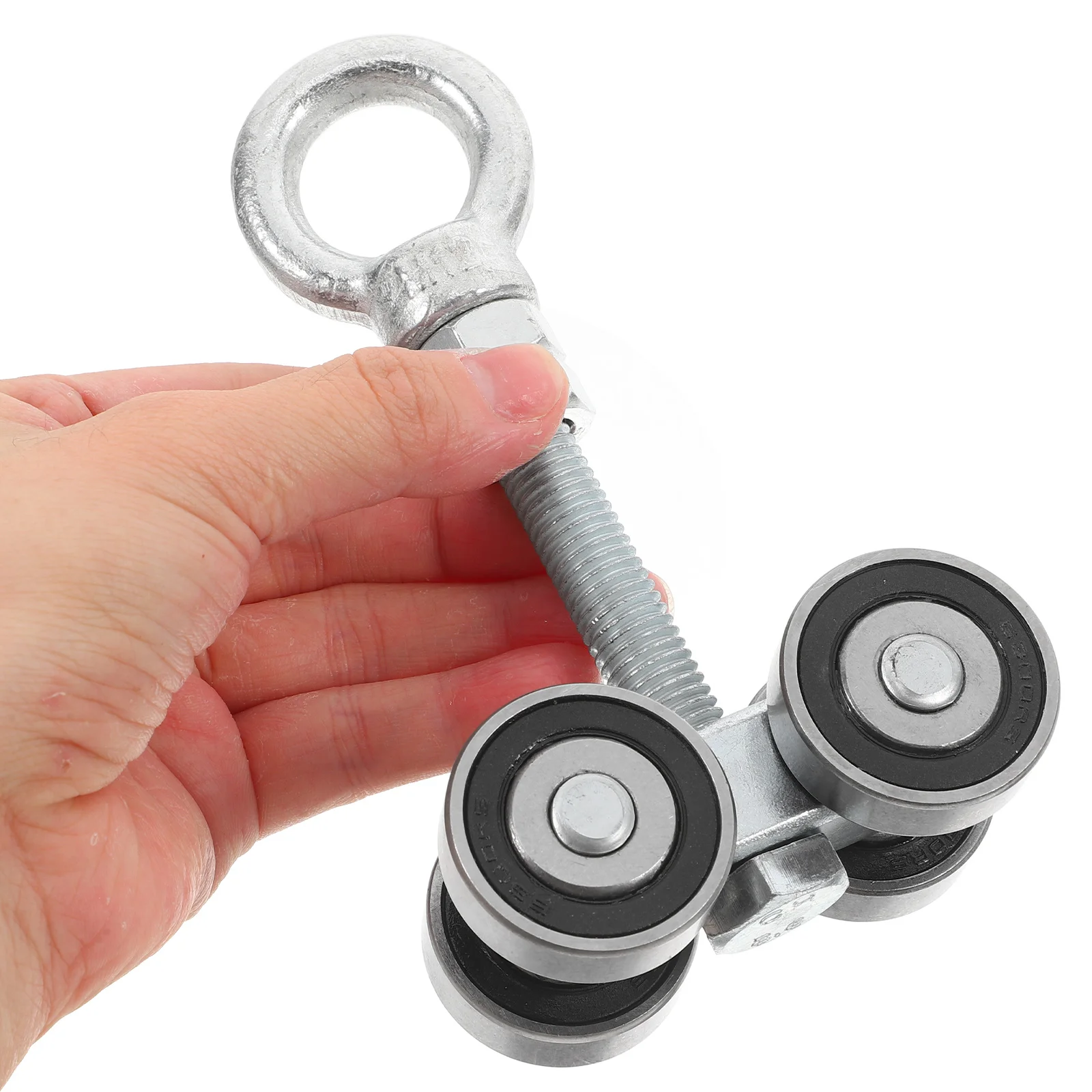 

Sliding Door Hanging Rail Silver Metal Track Pulley Heavy Duty Fold Silent Trolley Rollers Four Wheel Assembly Durable Smooth