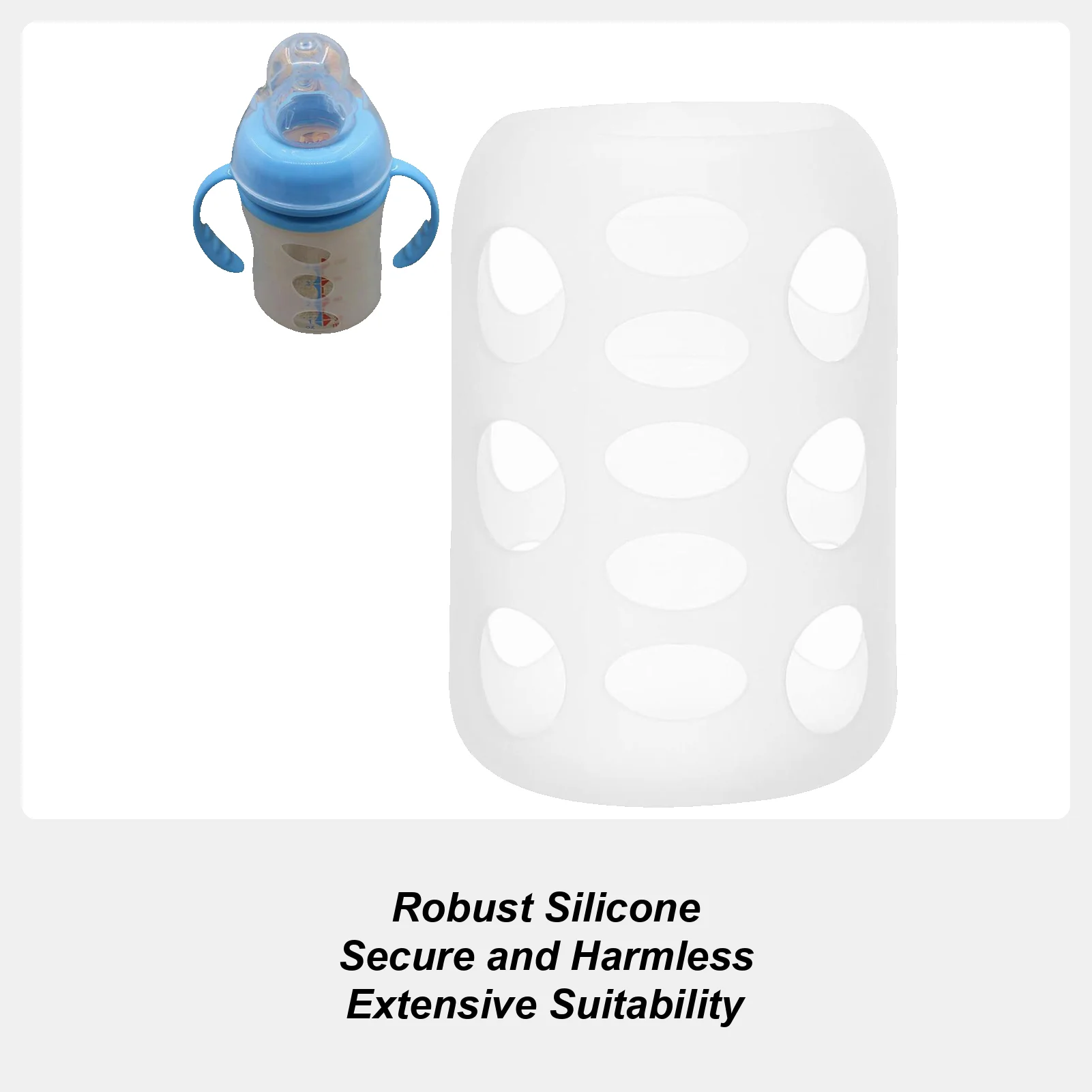 

Silicone Baby Bottle Covers Non-Slip Silicone Bottle Cover Protector Anti Breakage Glass Feeding for Travel Outdoor Stroller