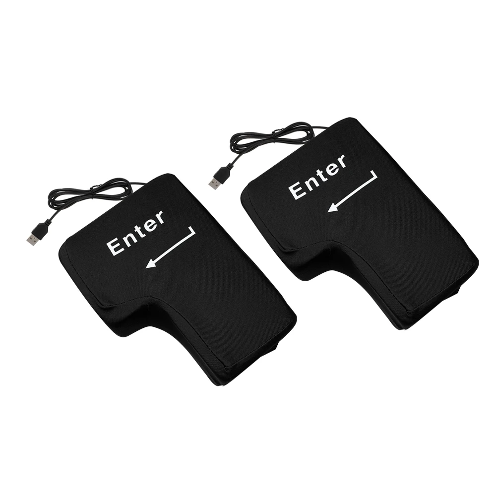 

2 шт., USB-гигантская подушка для ключей Enter, суперразмерная большая кнопка, эргономичная удобная подушка, забавная офисная настольная боксерская сумка
