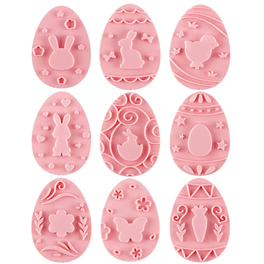 

9Pcs Baking Mold Cookie Stencil Set PP Material Easter Shapes Easy Cleaning Cake Pastry Chocolate molds