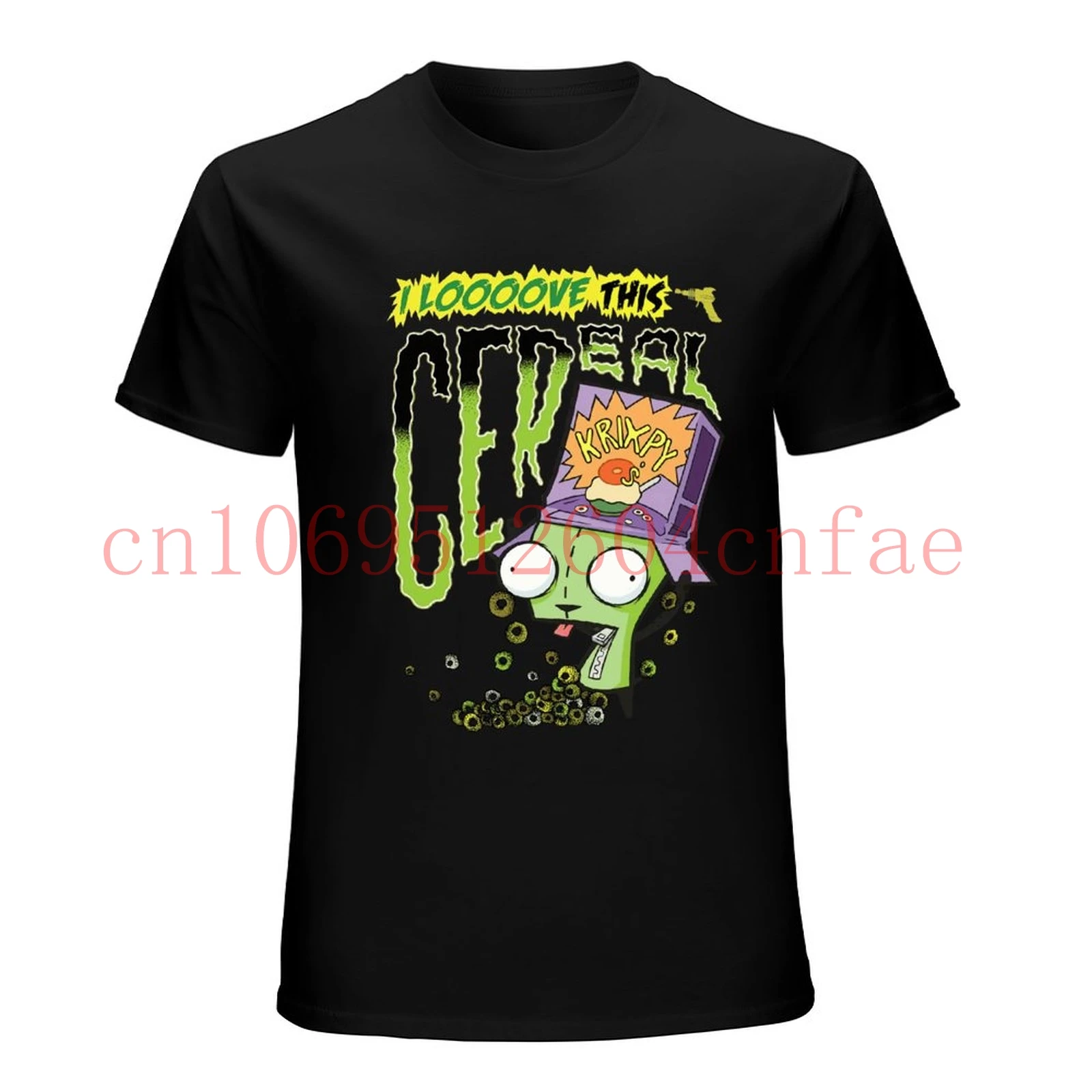 Invader Zim I Love This Cereal Men\'s T Shirt  Clothing Short Sleeve Cotton Tops