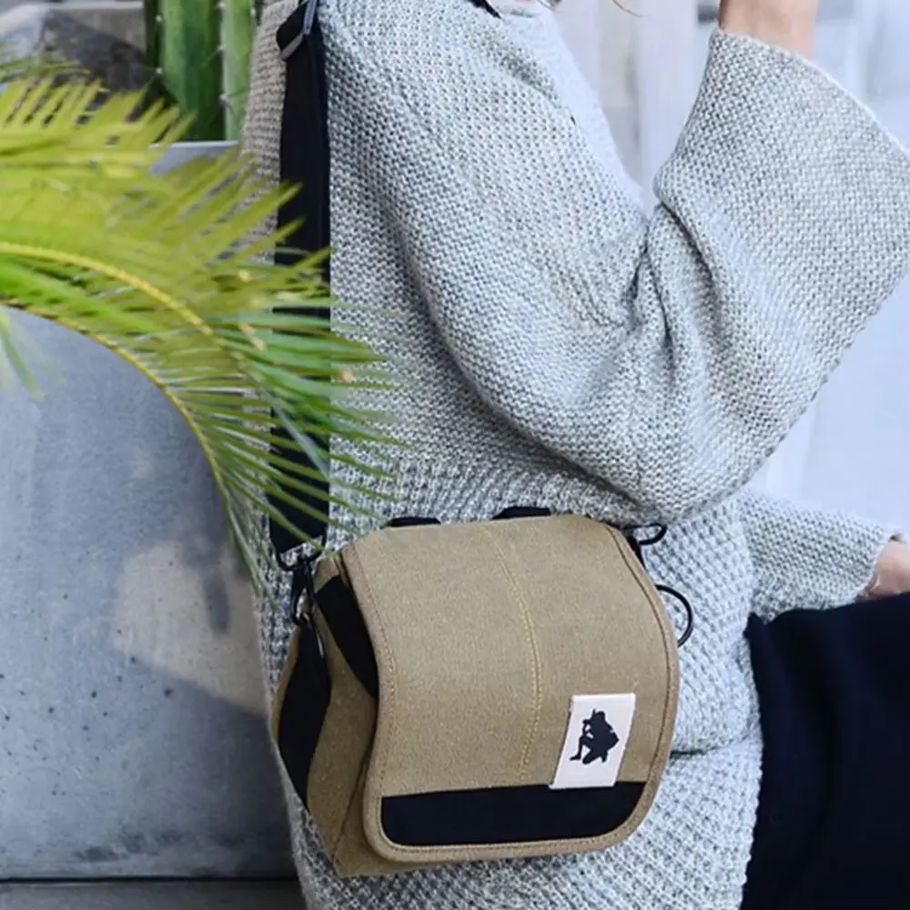 

Canvas Camera Bag Shoulder Strap Waterproof Camera Video Bag Protective Single Shoulder Slanting Digital Shoulder Pouch Outdoor