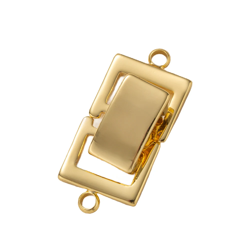 2 stuks 14K vergulde gelaagde sluiting 2 strengen ketting gelaagdheid sluiting ketting connectoren bar links schuifslot voor sieraden maken
