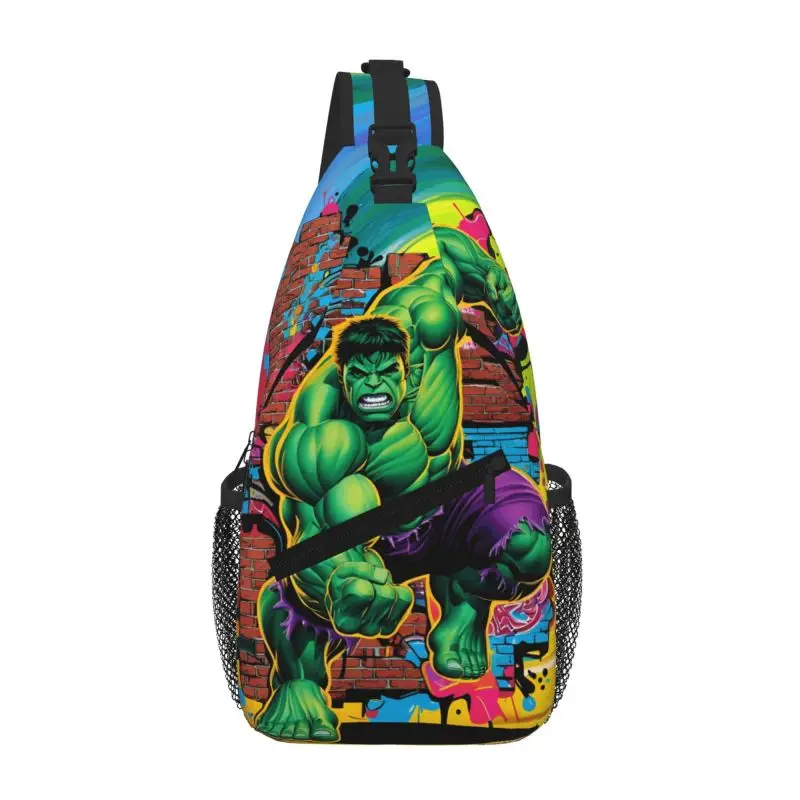 

American Superhero Hulk Sling Chest Bag Customized Shoulder Crossbody Backpack for Men Cycling Camping Daypack