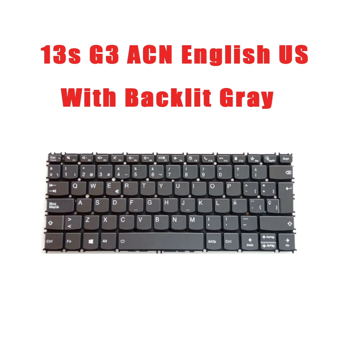 

Laptop Keyboard For Lenovo V14 G5 IRL 83GU 83HU Italy IT With Backlit Gray New