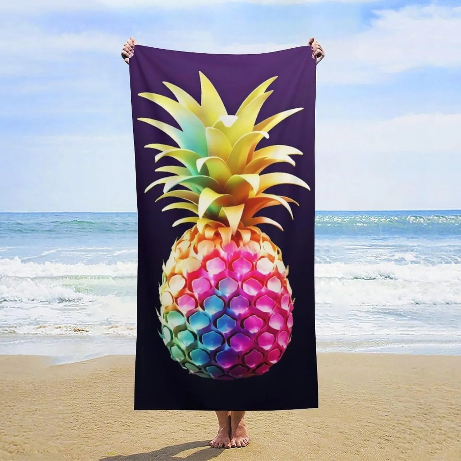 Pineapple arts Beach Towel for family friends Gifts Towel Quick-Dry Beach Towel For Bath Yoga Tourism Beach GYM Camping Swimming