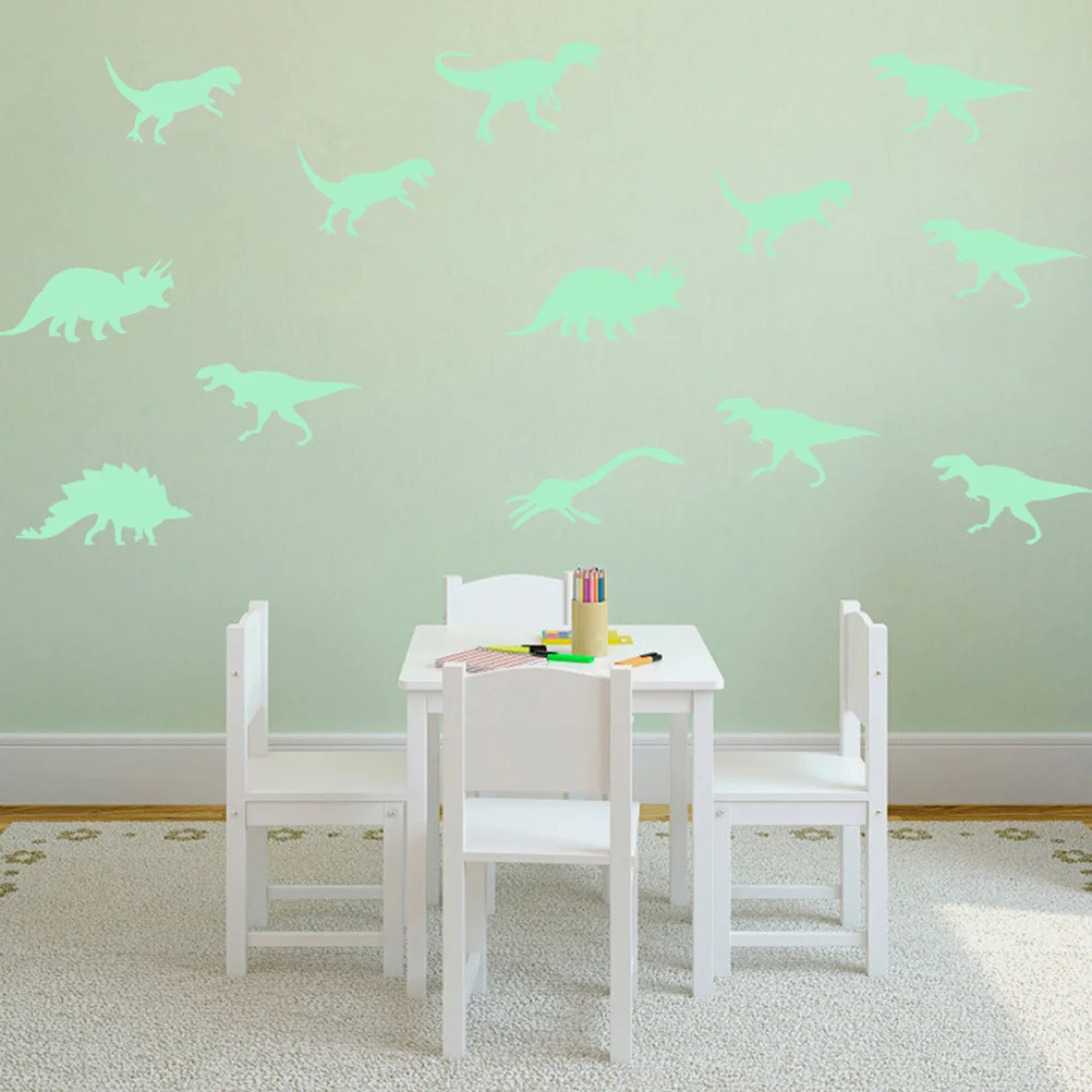 

4Set Creative Glow Dinosaur Stickers Waterproof Luminous Wall Decals for Living Room Bedroom Decor Fun Interior Decoration