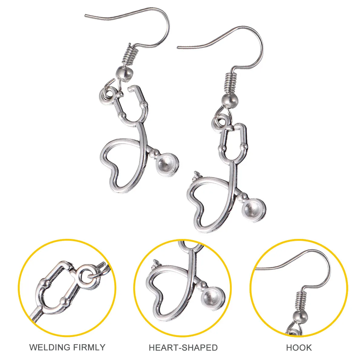 Stethoscope Earrings for Women Medical Theme Jewelry Gift for Nurses Daily Wear Halloween Christmas