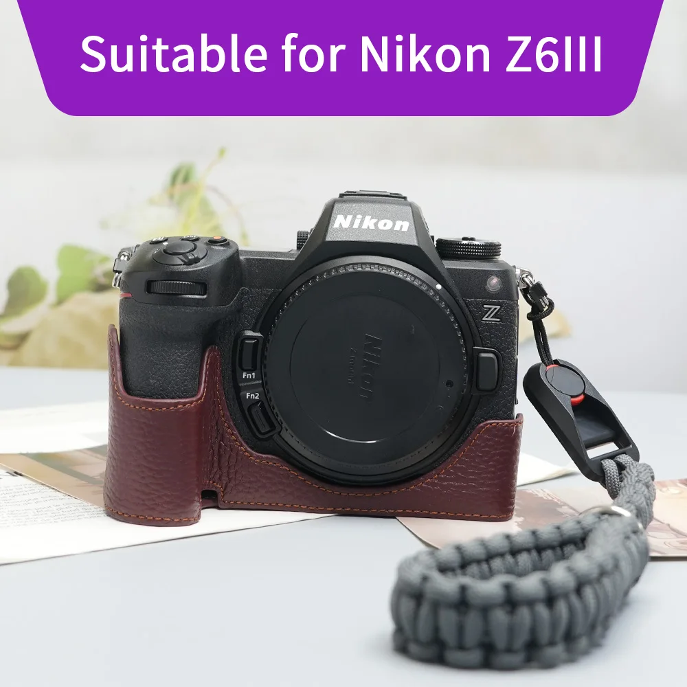 Geschikt Voor Nikon Z6iii Lederen Case Half Set Base Bag Z6 3rd Generation Micro Single Retro Base Anti Drop En Anti-Collision