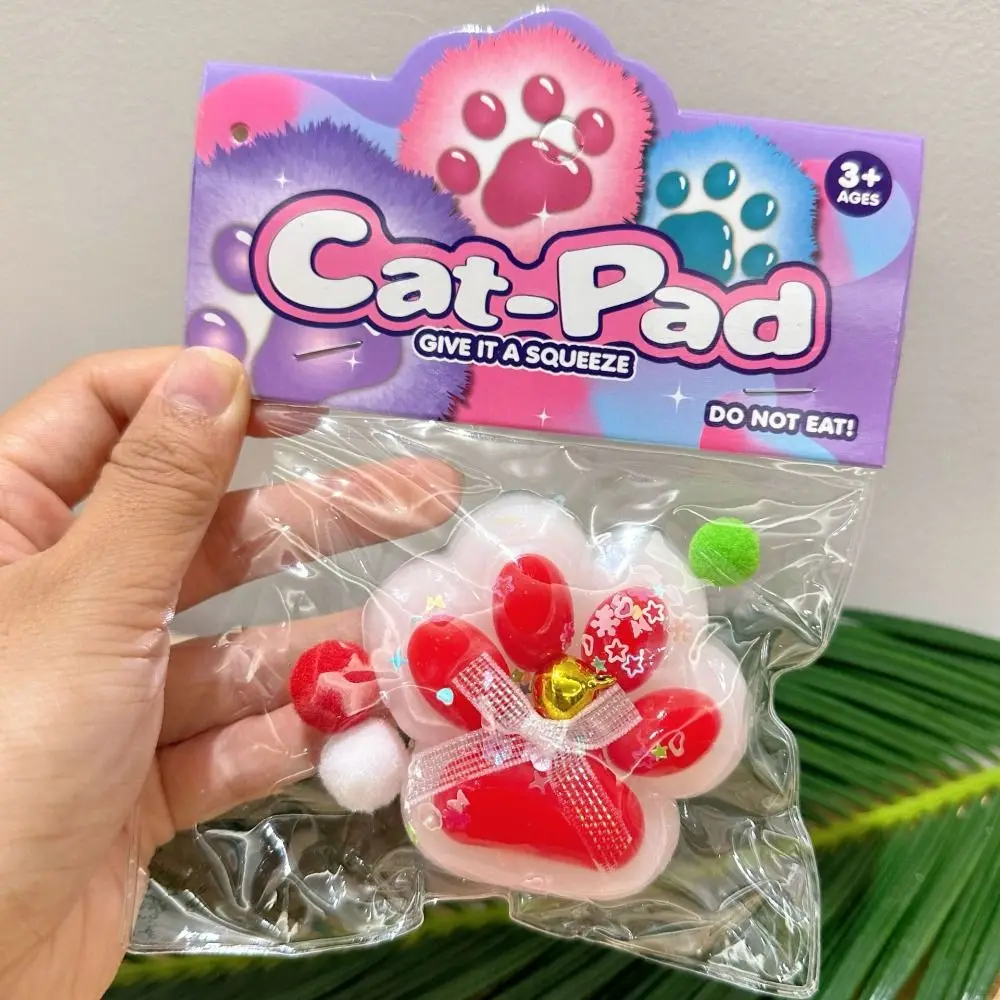 นวดคริสต์มาส Cat PAW บีบของเล่นซิลิโคน Handmade การ์ตูน Cat Claw ของเล่น 3D ช้า Rebound Cat PAW Pinch ของเล่น