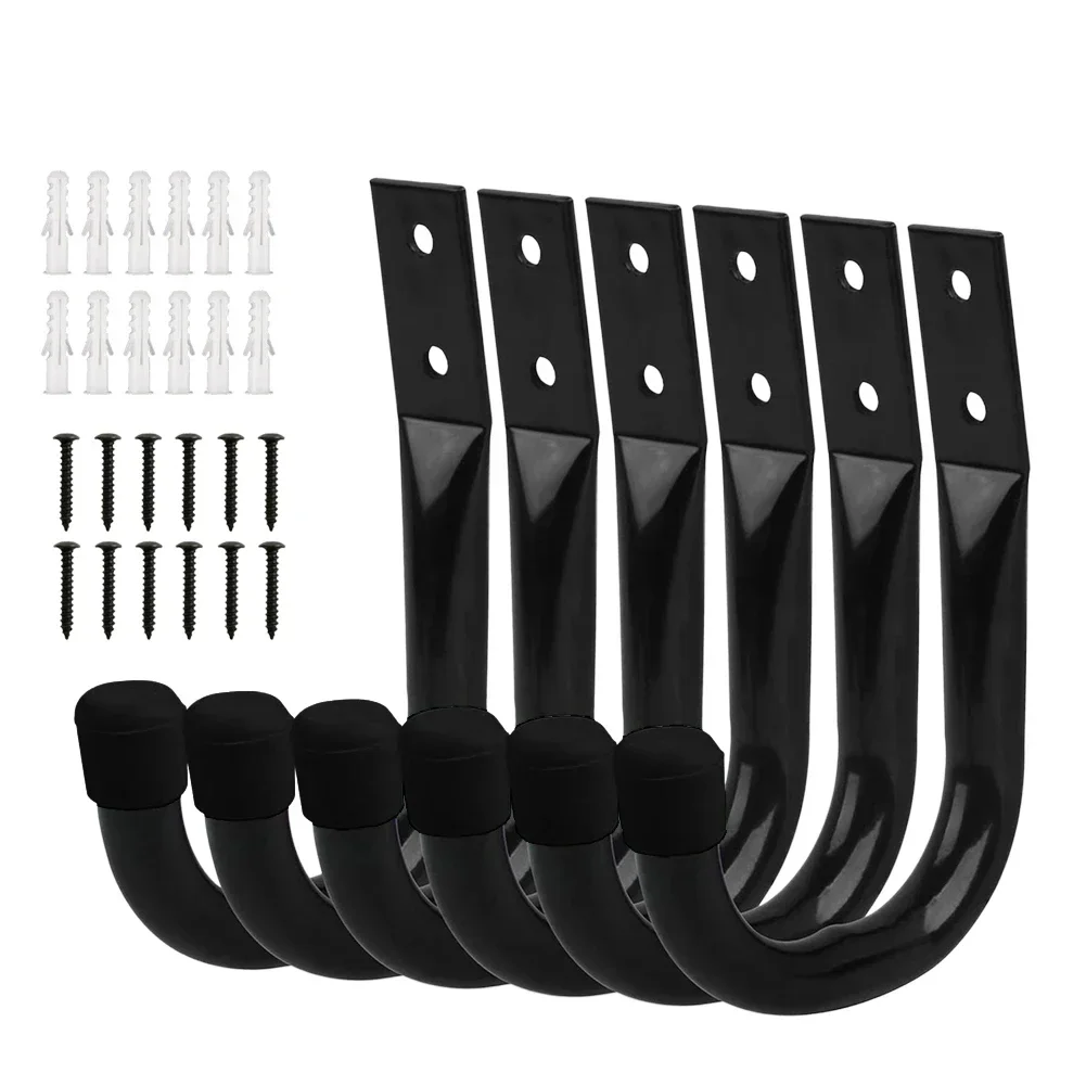 

Sturdy 6 Pack Utility Hooks for Garage Storage Heavy Duty Wall Hooks for Organizing Tools and Equipment Efficiently