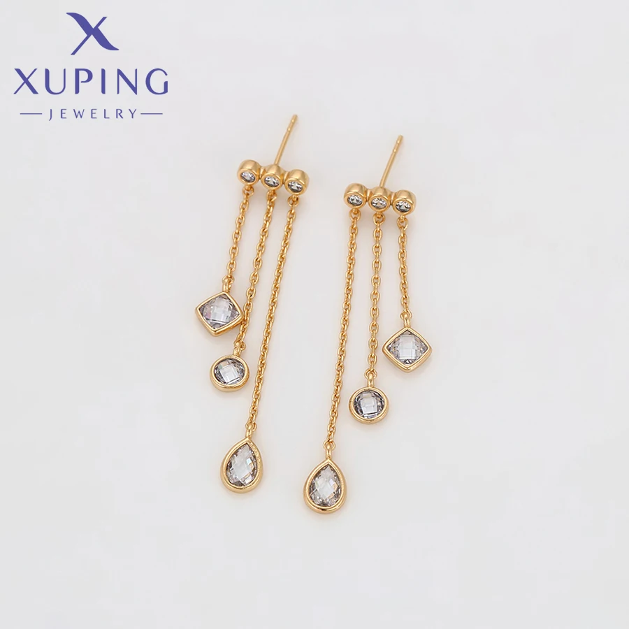 Xuping Jewelry New Arrival Fashion Серьги Drop Earring of Gold Color Huggies Ear for Women Girl Party Gift X001019835