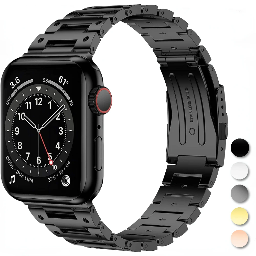 

Stainless Steel Strap For Apple Watch Band 45mm 49mm 44mm 42mm 41mm 40mm 38mm Business Bracelet iWatch 8 Ultra 7 6 5 4 3 SE Band