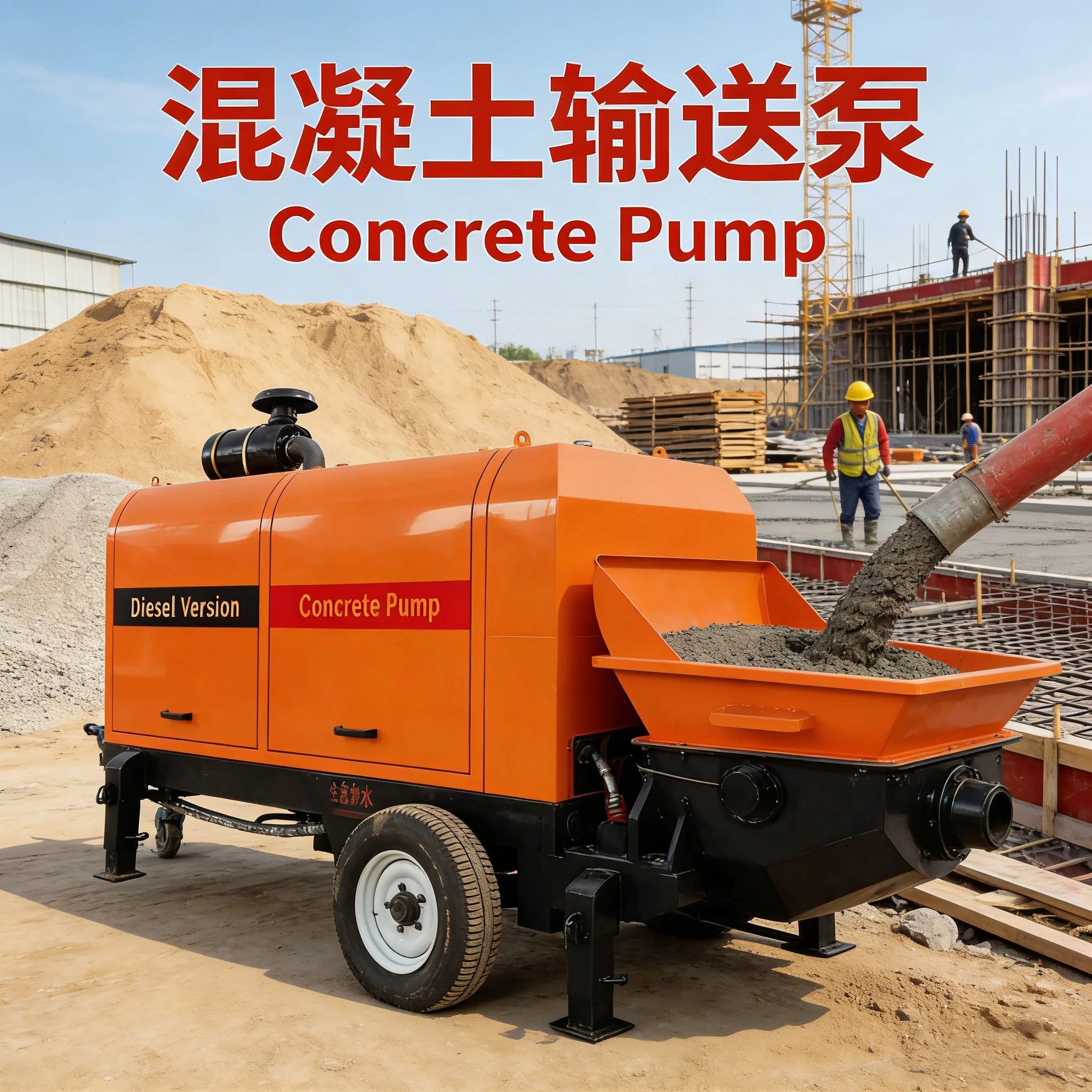 Hot Sale HBT30C(30) Customizable  15m³/h Concrete Pump Bridge Construction Water  Project 1-year Warranty Rapid Delivery