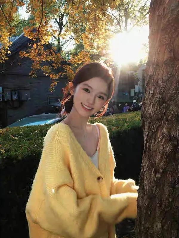 

Loose V-Ne Knitted Cardigan Sweater Women's Sle Korean Lazy Faion Autumn Winter Large Size Outerwear Button up Top