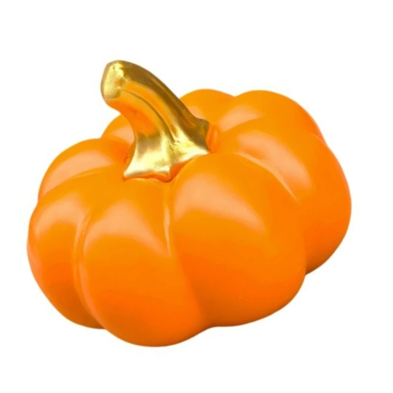 Herbstliche Tisch-Kürbisdekoration aus Kunstharz für den Ernte- und Erntedank-Partytisch 3XUF – Detail 1