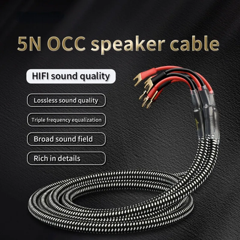 高忠実度バナナとプラグコネクタペア、オーディオスピーカーケーブル、アンプ、hifi、5n、occ、2x2.5 ² 、13awg