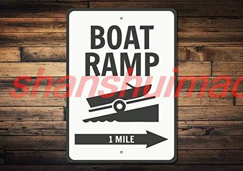 New Metal Sign Aluminum Sign Boat Ramp Sign Boat Ramp Arrow Sign Boat Ramp Decor Boat Owner Gift Boat Symbol Sign Boat Ramp KYH