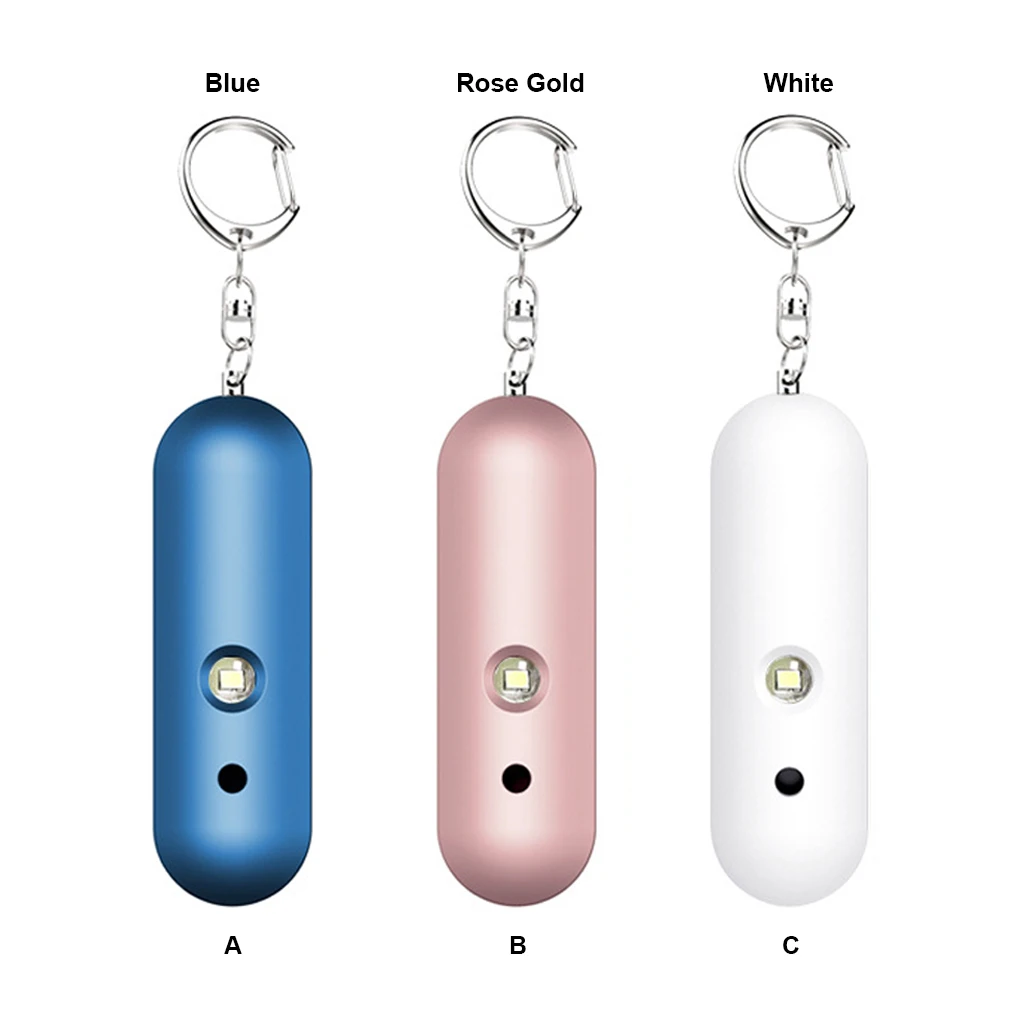 

Keyring Alarm Waterproof 130dB Personal Siren Flashlight Alarming Device