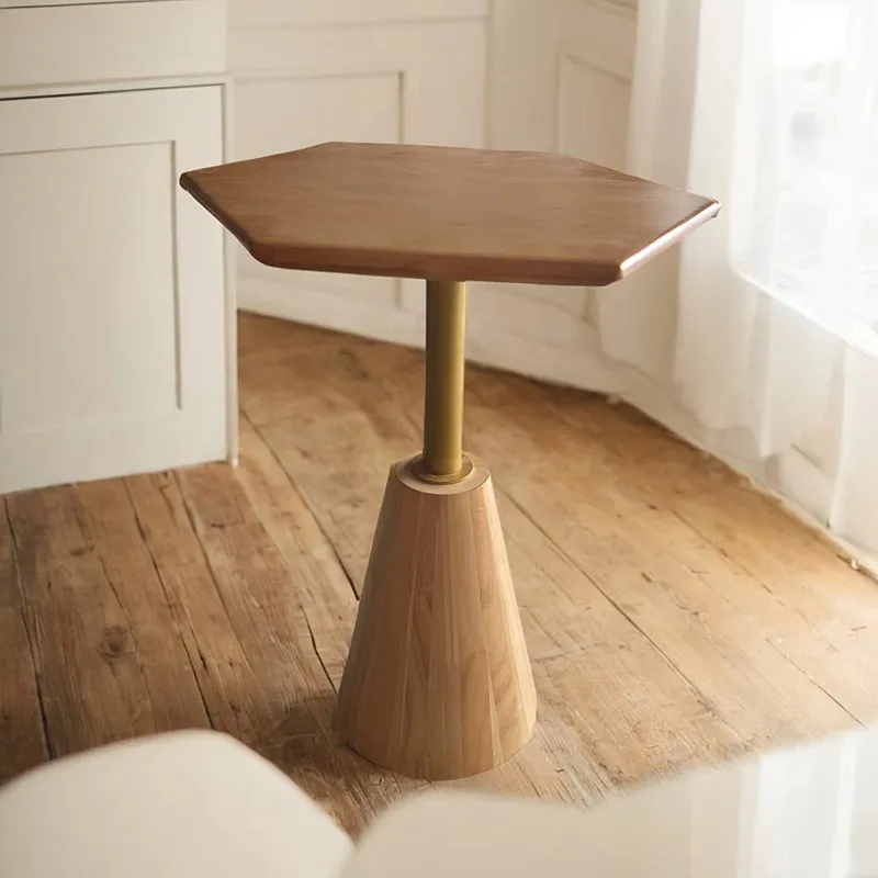 

Креативный угловой столик для чая с молоком, дизайнерский круглый скандинавский угловой столик из массива дерева, мебель для гостиной Mein Ecktisch YS40CC
