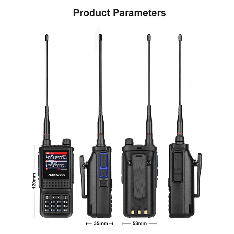 Imagem -05 - Walkie Talkie Rádio Bidirecional com 256 Canais Correspondência de Frequência de Uma Tecla Noaa Weather Alert Transceiver fm 5w Anysecu-ac881