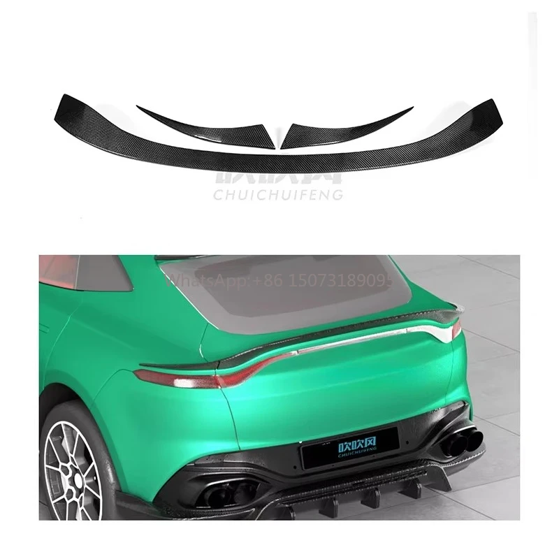 

100% Dry Carbon Fiber AX Style Three-section Mid-wing Rear Spoiler for Aston Martin DBX Trunk Rear Spoiler