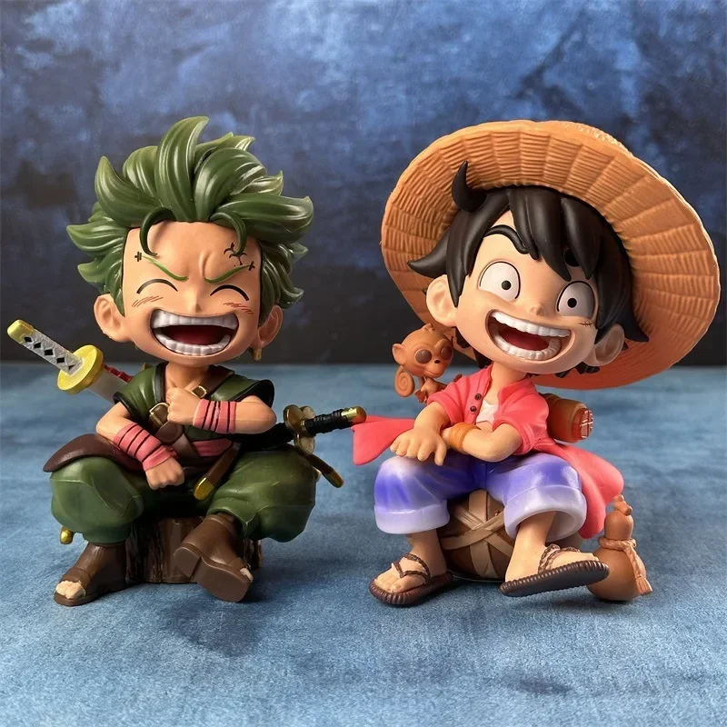 بانداي جديد قطعة واحدة أرقام لوفي سانجي مضيئة 13 سنتيمتر أنيمي الشكل تمثال بولي كلوريد الفينيل نموذج دمية الديكور رورونوا زورو اللعب الهدايا #1