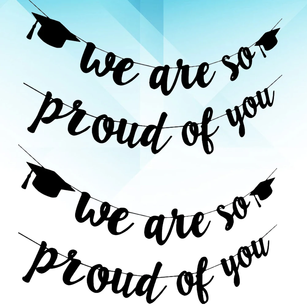 

2Set Graduation Party Banner Special Hanging Decoration for School Classroom Tree Branches Colorful Pull Flag Bunting