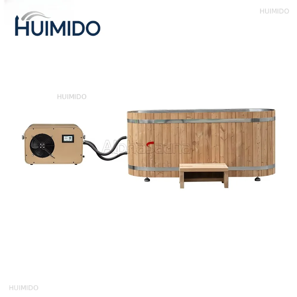 Wooden ice bath medical bathtub, suitable for athletes, can accommodate 1-2 people, free-standing design