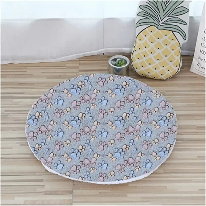 Plush Cat Bed Mats Round Pet Bed for Cats Small Dogs Soft Fleece Pet Sleeping Mat Kitten Puppy Nest Pet Cushion Cat Accessories