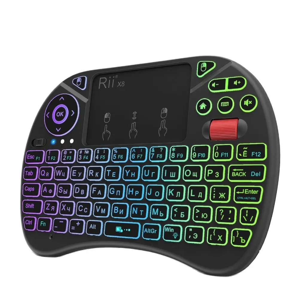 Minitoetsenbord Rii X8 2,4GHz Draadloos toetsenbord met touchpad Backlit voor pc/Android TV box/IPad - afbeelding 1