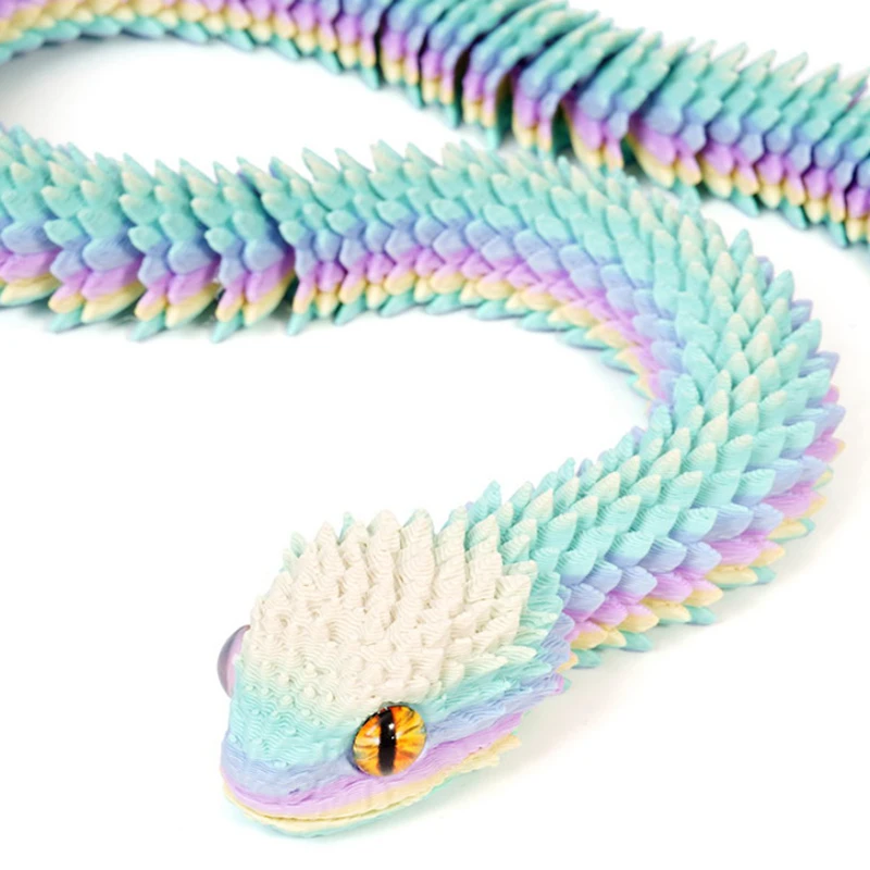New 30cm 3D Printed Snake Figurine 3D Printed Animals Desk Accessories Room Decor Office Table Funny Snake Year Ornament