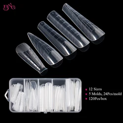 BNG Nail Dual Forms für Poly Extension Gel Acryl Full Cover Falsche Nagelspitzen mit Skala für Maniküre ExtensionGel Nagelform-Set