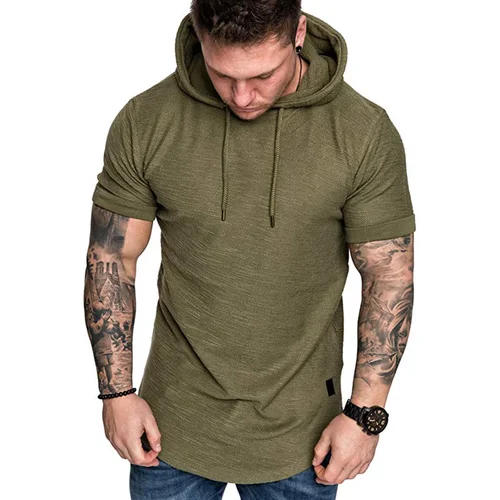 Imagen 2 del producto MRMT 2025 nuevas sudaderas con capucha para hombre, sudaderas de manga corta para hombre, sudaderas con capucha, sudadera informal de Color sólido para hombre con capucha