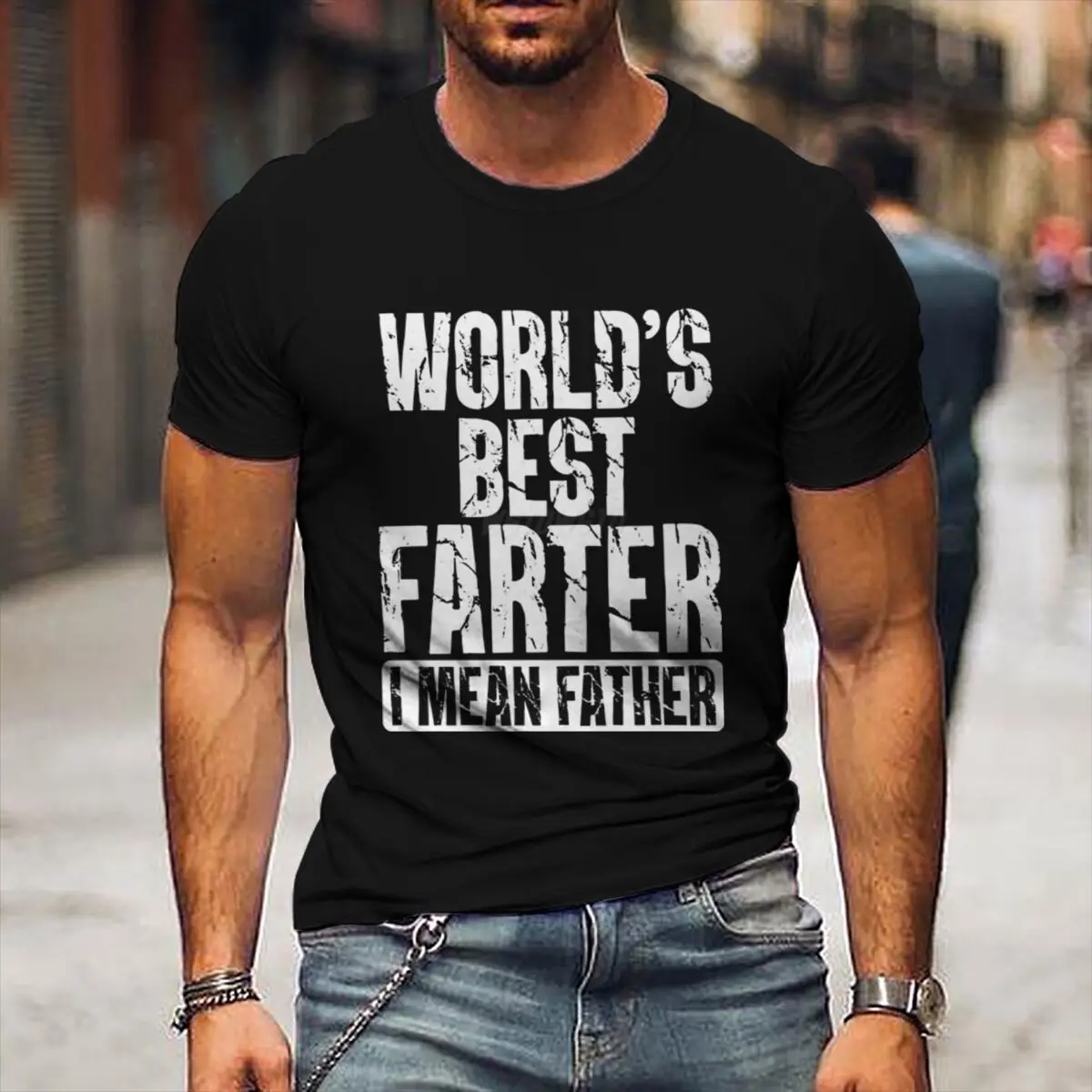 

WORLD'S BEST FARTER I MEAN FATHER Tshirt Father's Day Fun Daddy T-Shirt Men Round Neck Short Sleeve Tees Male Tshirt Gift