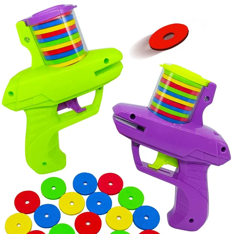 Mini Carrot Flying Disc Launcher Toy Gun Battle Outdoor Multi Person Sports Soft Bullet Gun Safety Carrot Flying Saucer Gun Gift